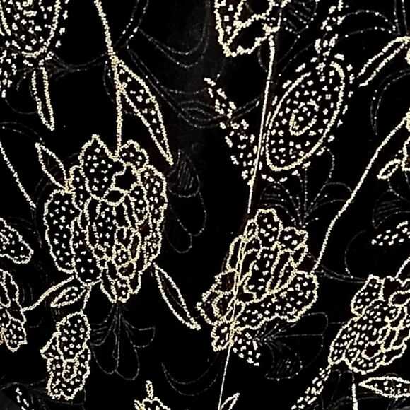 Notations Formal Black Velvet & Gold Beaded Button Jacket Blouse. NWT - Picture 10 of 11